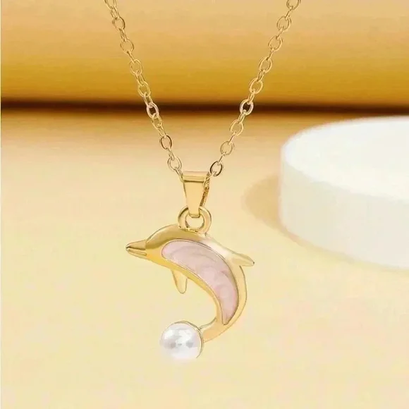 ⚠️Clearance Dolphin Pendant Necklace Yellow Gold - Picture 3 of 6